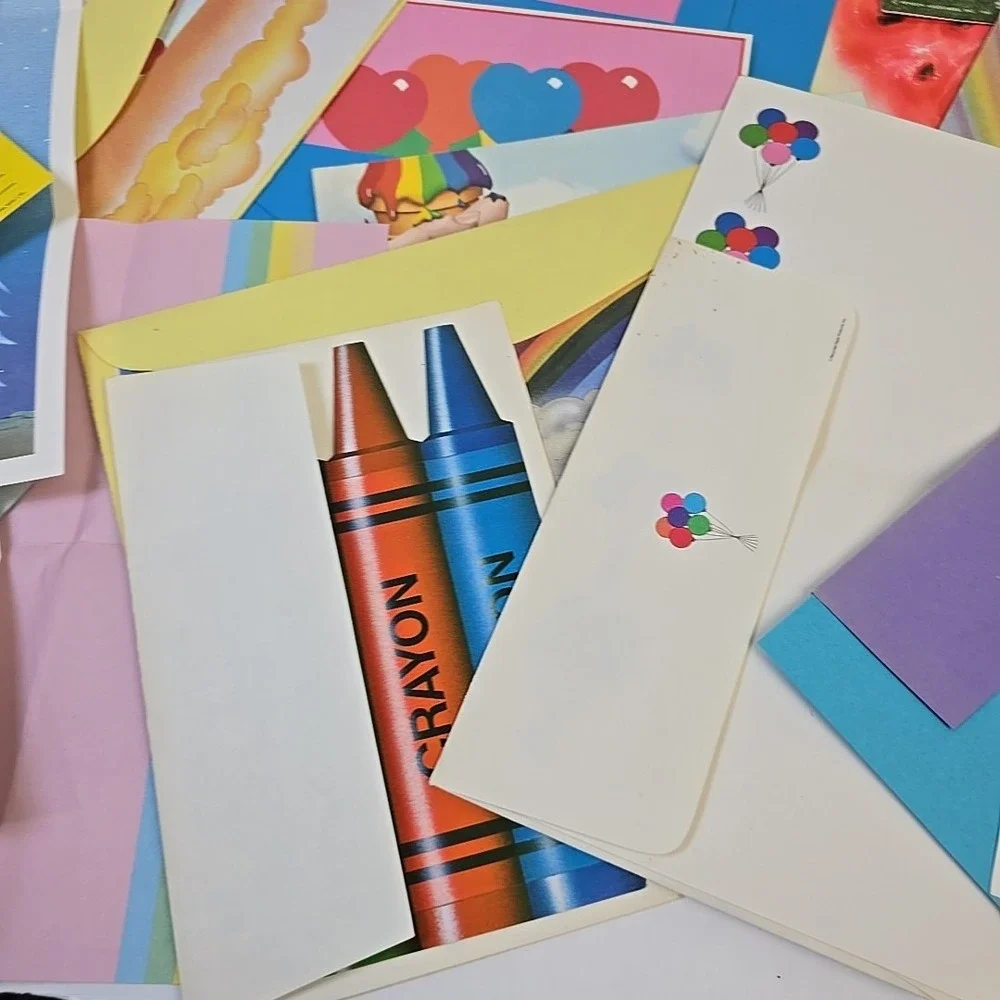 70s Stationery‎ Notecards Greeting Cards Rainbows Unicorns Dennis Green